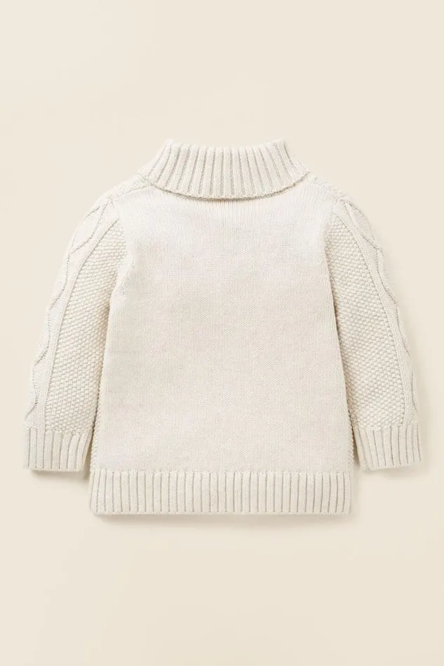 TShirts and Tops Baby Seed Heritage Cable Shawl Knit Frost Marle