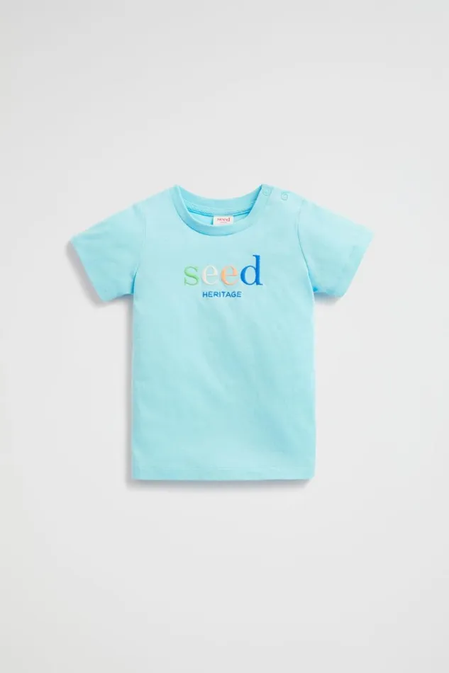 TShirts and Tops Baby Seed Heritage Core Logo Tee Ocean Blue Multi