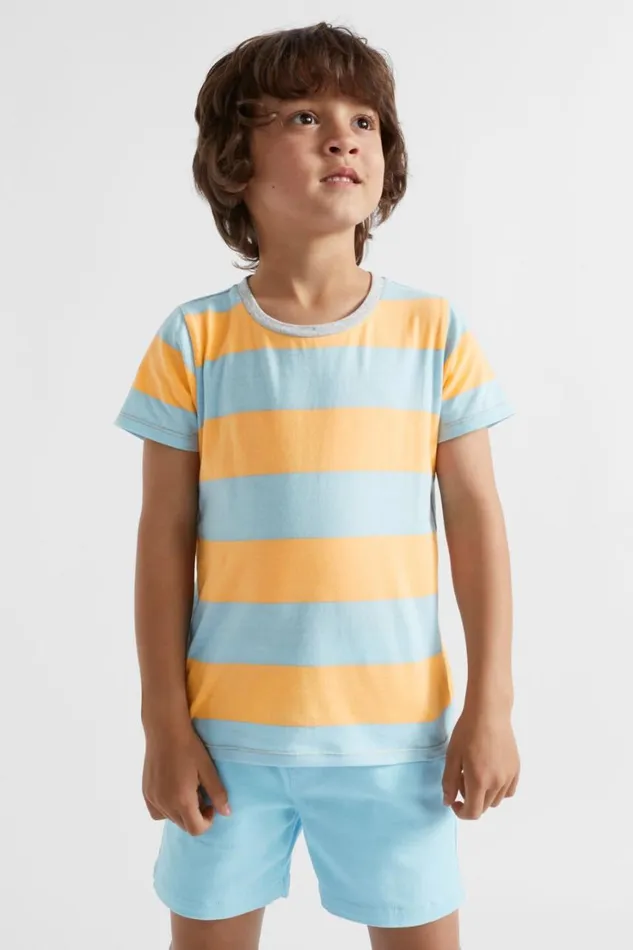 TShirts and Tops Boy Seed Heritage Block Stripe Tee Ocean Blue