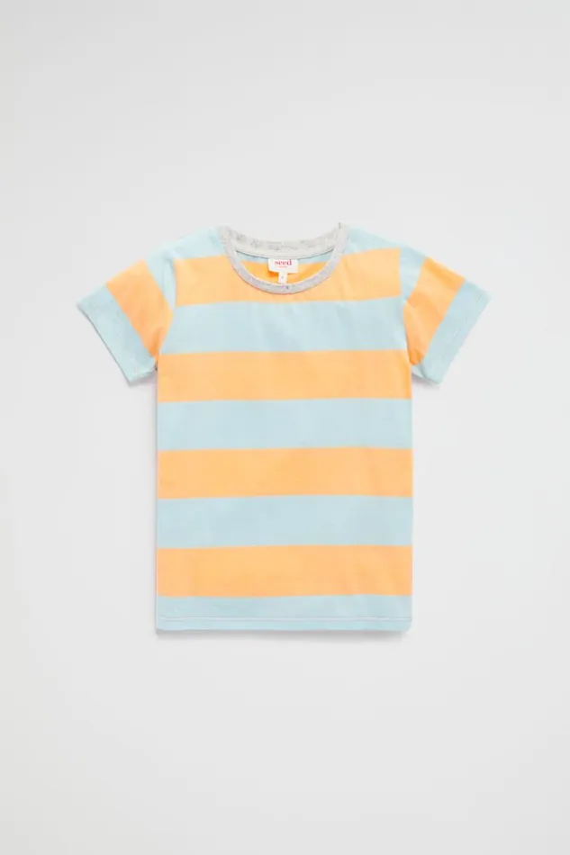 TShirts and Tops Boy Seed Heritage Block Stripe Tee Ocean Blue