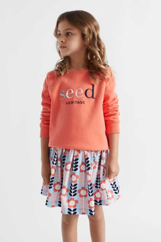 TShirts and Tops Girl Seed Heritage Core Logo Sweat Coral