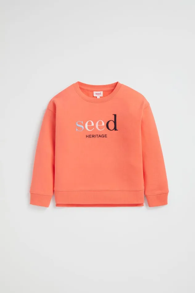 TShirts and Tops Girl Seed Heritage Core Logo Sweat Coral