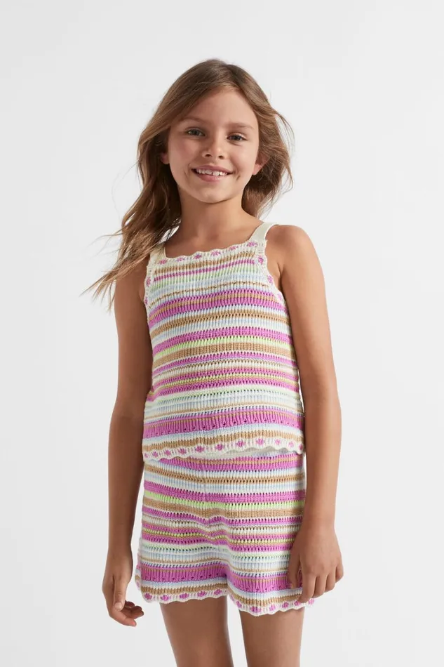 TShirts and Tops Girl Seed Heritage Crochet Knit Cami Multi