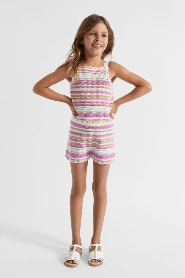 TShirts and Tops Girl Seed Heritage Crochet Knit Cami Multi