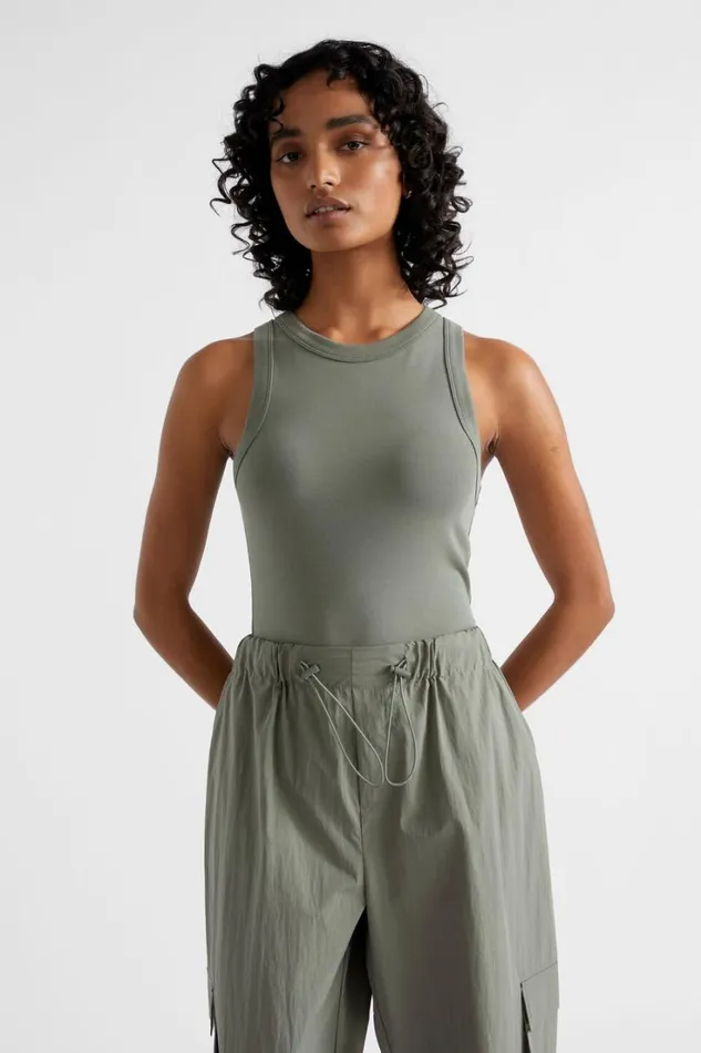 TShirts and Tops Woman Seed Heritage Core Fitted Tank Smokey Olive