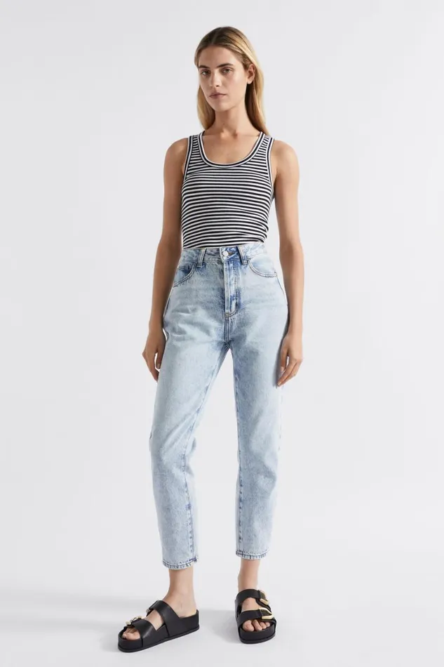 TShirts and Tops Woman Seed Heritage Core Rib Singlet Mono Stripe