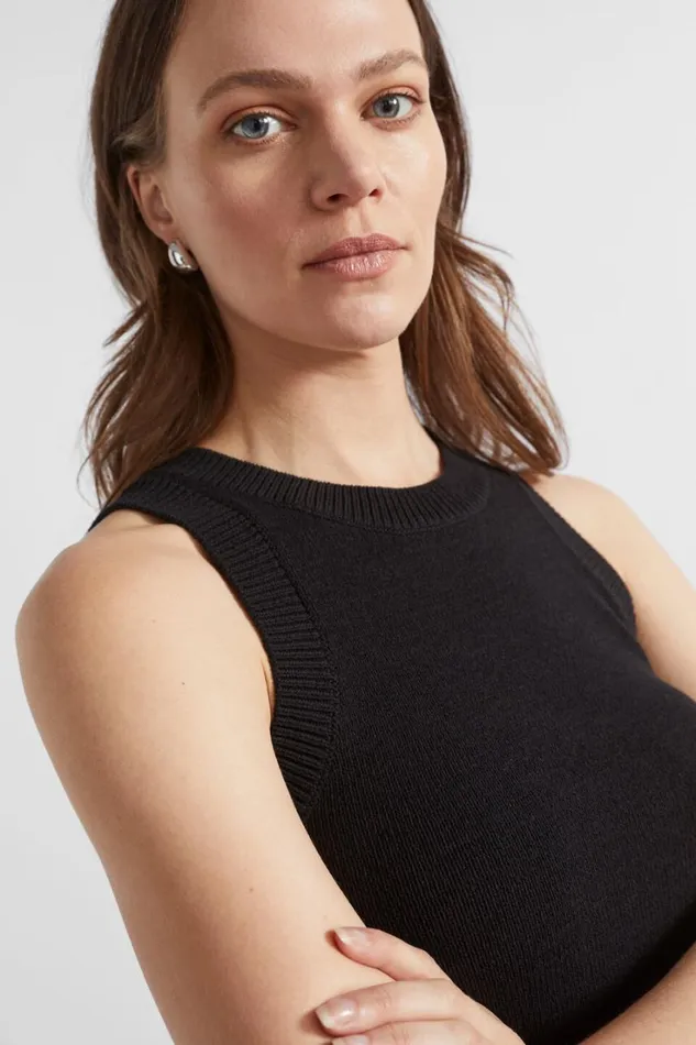 TShirts and Tops Woman Seed Heritage Cotton Knit Top Black