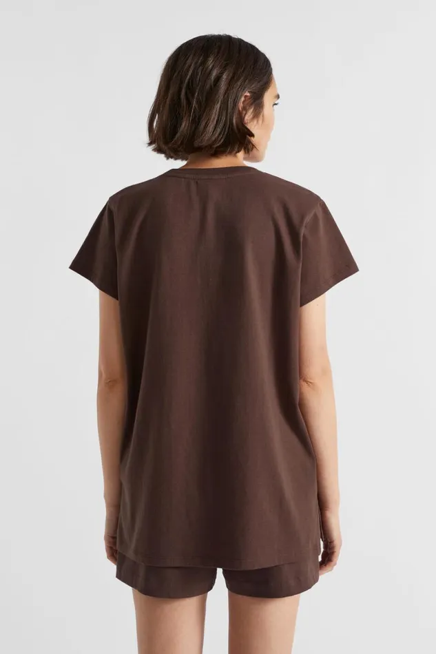TShirts and Tops Woman Seed Heritage Logo Printed Crew Tee Deep Raisin
