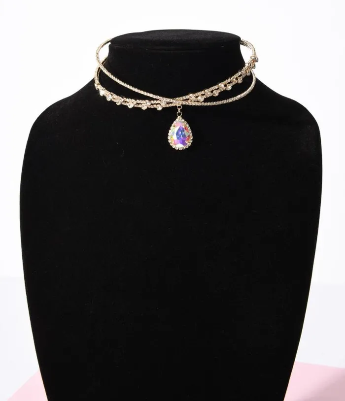 Teardrop Crystal Choker Accessories Unique Vintage Necklaces