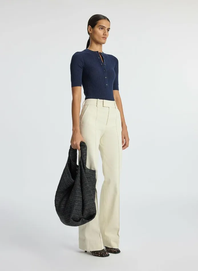 Tees and Tanks Women ALC Fisher Fine Cotton Knit Top Navy Tees and Tanks Women ALC Fisher Fine Cotton Knit Top Navy