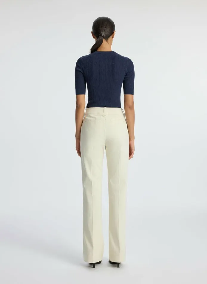 Tees and Tanks Women ALC Fisher Fine Cotton Knit Top Navy Tees and Tanks Women ALC Fisher Fine Cotton Knit Top Navy
