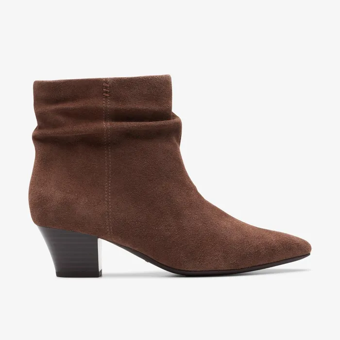 Teresa Skip Taupe Suede Women Clarks Boots and Booties