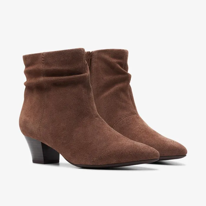 Teresa Skip Taupe Suede Women Clarks Boots and Booties