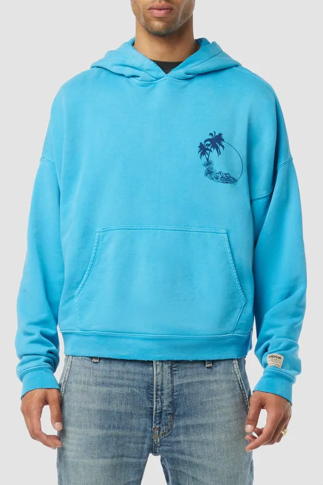 Tops and Sweaters Men Hudson Jeans Crop Hoodie Ocean
