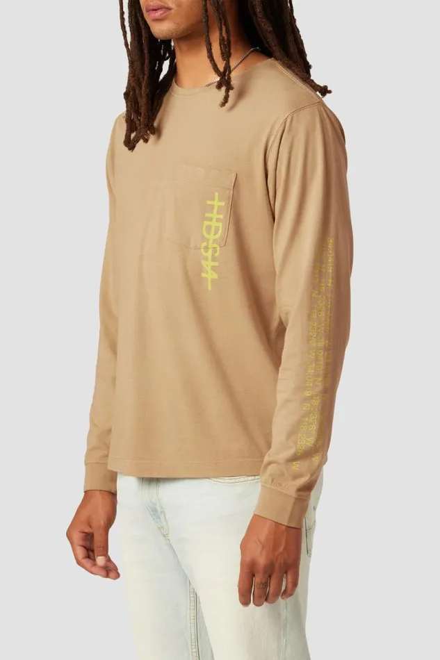 Tops and Sweaters Men Hudson Jeans Long Sleeve Tee Dusty Pink Tops and Sweaters Men Hudson Jeans Long Sleeve Tee Dusty Pink