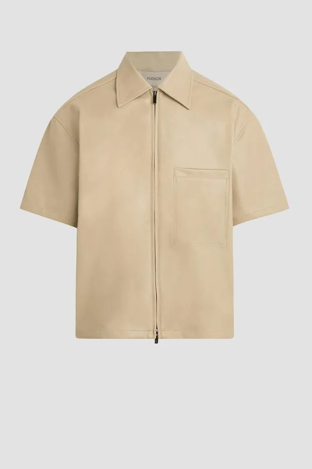 Tops and Sweaters Men Hudson Jeans Short Sleeve Zip Shirt Sandy Tops and Sweaters Men Hudson Jeans Short Sleeve Zip Shirt Sandy