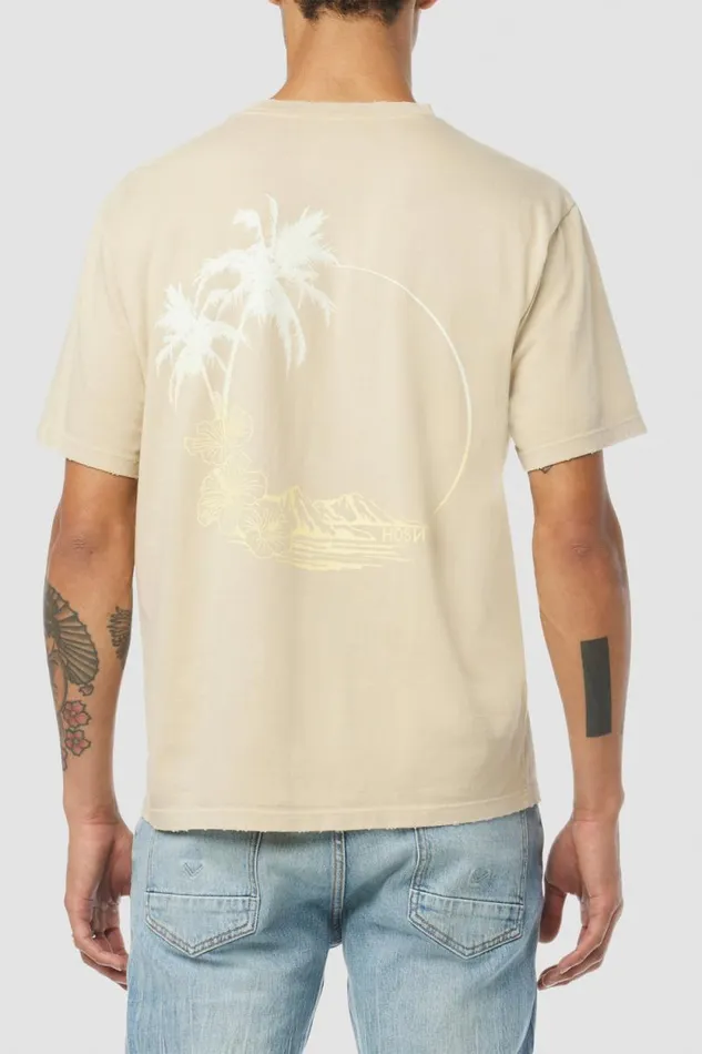 Tops and Sweaters Men Hudson Jeans Vintage Tee Sand Palm Tops and Sweaters Men Hudson Jeans Vintage Tee Sand Palm