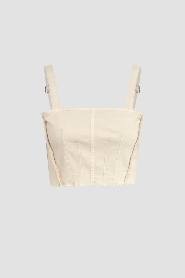 Tops and Sweaters Women Hudson Jeans Corset Top Ecru Tops and Sweaters Women Hudson Jeans Corset Top Ecru