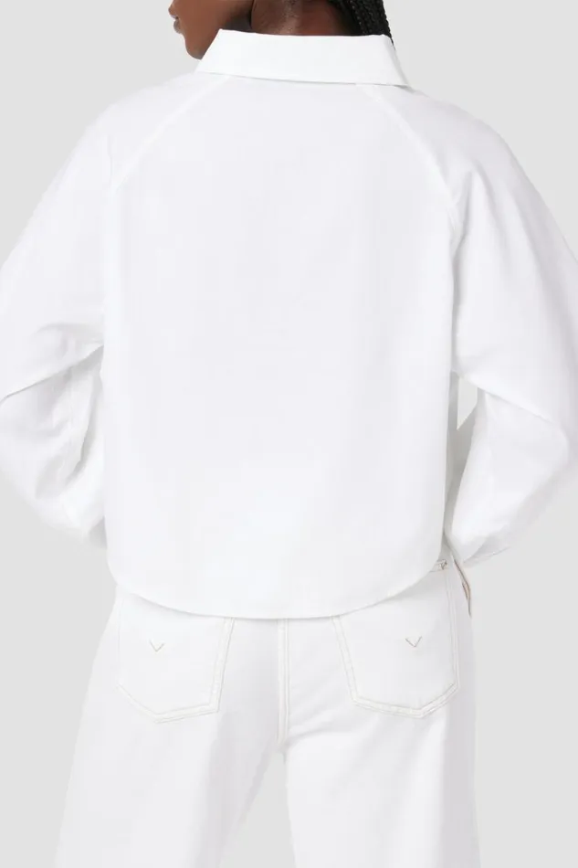 Tops and Sweaters Women Hudson Jeans Raglan Balloon Sleeve Button Down Shirt White Tops and Sweaters Women Hudson Jeans Raglan Balloon Sleeve Button Down Shirt White