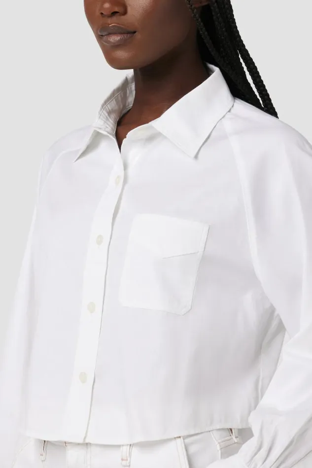 Tops and Sweaters Women Hudson Jeans Raglan Balloon Sleeve Button Down Shirt White Tops and Sweaters Women Hudson Jeans Raglan Balloon Sleeve Button Down Shirt White
