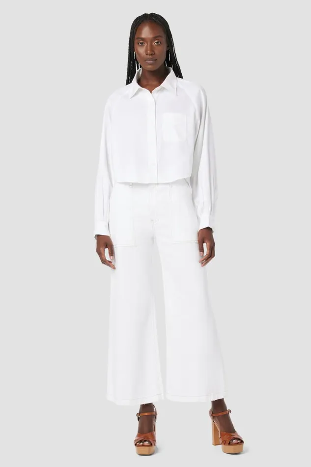 Tops and Sweaters Women Hudson Jeans Raglan Balloon Sleeve Button Down Shirt White Tops and Sweaters Women Hudson Jeans Raglan Balloon Sleeve Button Down Shirt White
