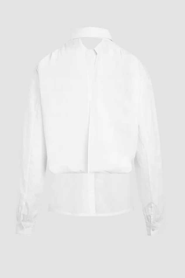 Tops and Sweaters Women Hudson Jeans Wrap Poplin Top White Tops and Sweaters Women Hudson Jeans Wrap Poplin Top White