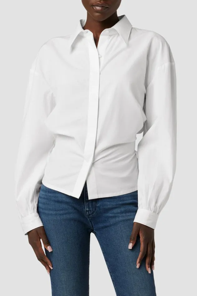 Tops and Sweaters Women Hudson Jeans Wrap Poplin Top White Tops and Sweaters Women Hudson Jeans Wrap Poplin Top White