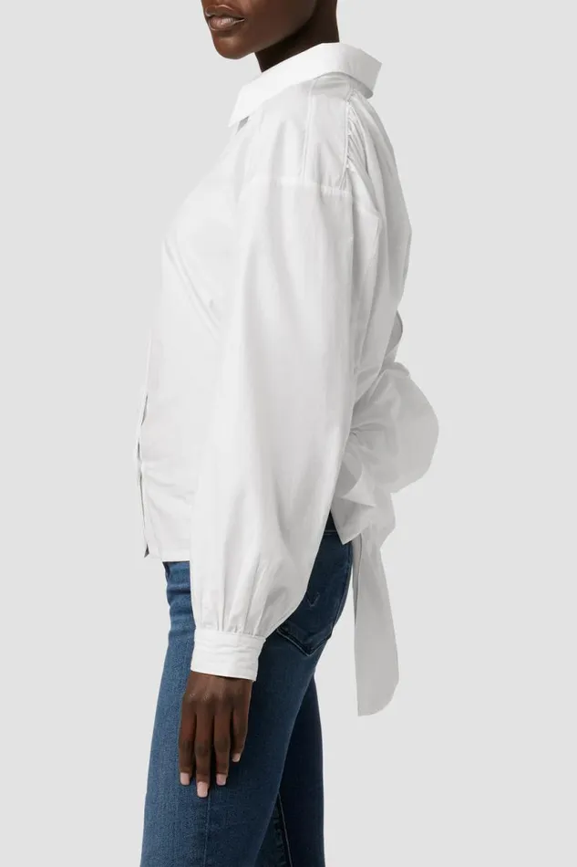 Tops and Sweaters Women Hudson Jeans Wrap Poplin Top White Tops and Sweaters Women Hudson Jeans Wrap Poplin Top White