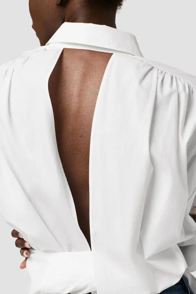 Tops and Sweaters Women Hudson Jeans Wrap Poplin Top White Tops and Sweaters Women Hudson Jeans Wrap Poplin Top White