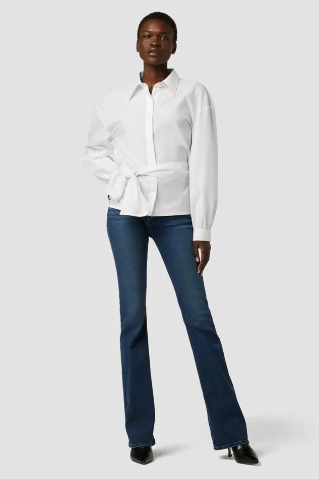 Tops and Sweaters Women Hudson Jeans Wrap Poplin Top White Tops and Sweaters Women Hudson Jeans Wrap Poplin Top White