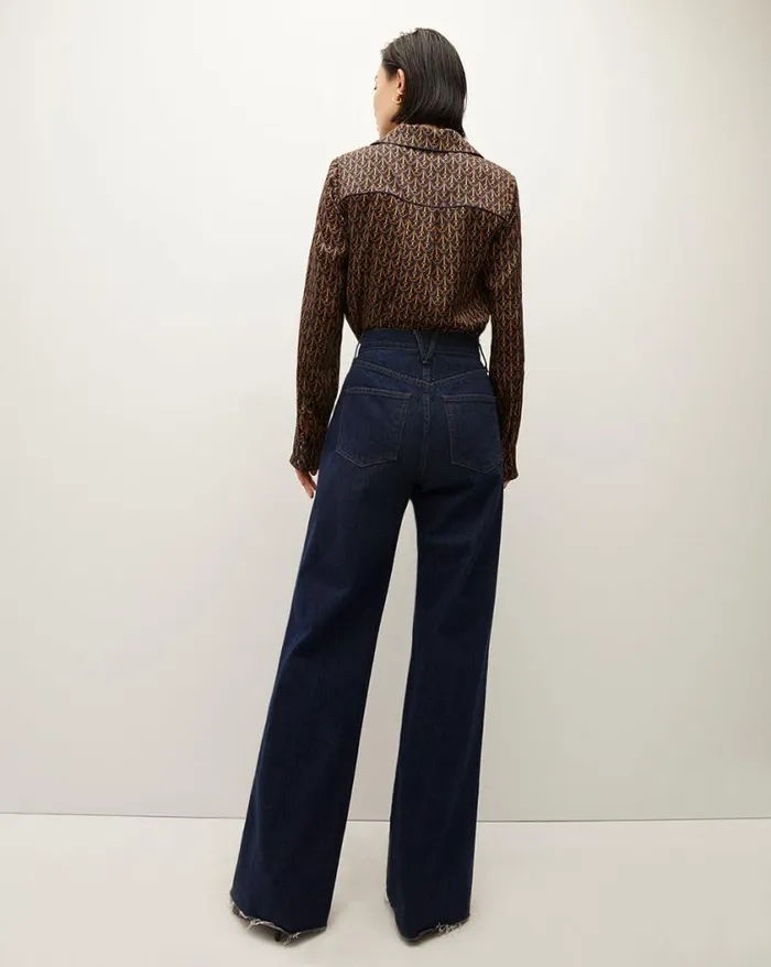 Tops and Tees Shop Veronica Beard Adele StirrupPrint Top Navy Multi
