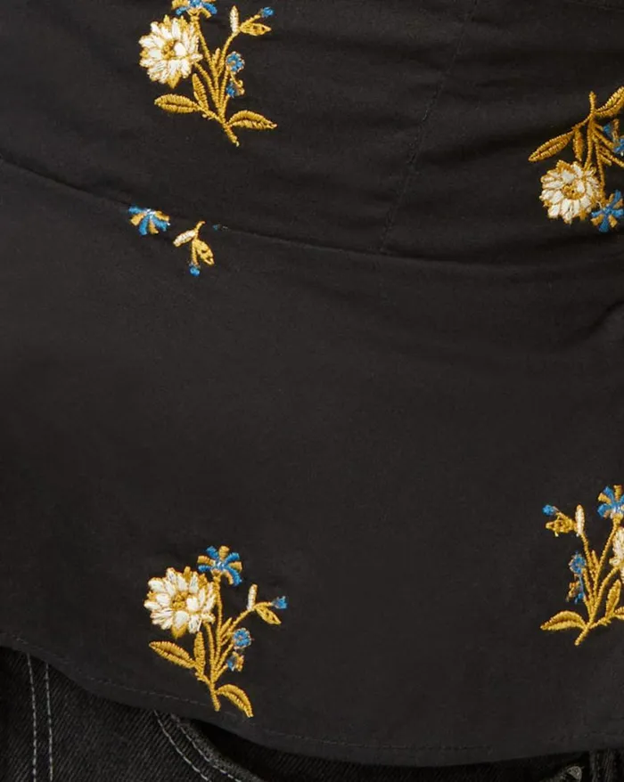 Tops and Tees Shop Veronica Beard Chaka FloralEmbroidered Bustier Top Black Multi