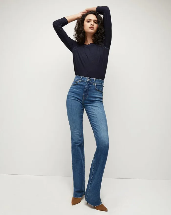 Tops and Tees Shop Veronica Beard Mason Baseball Tee Navy