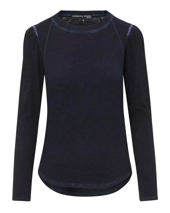 Tops and Tees Shop Veronica Beard Mason Baseball Tee Navy
