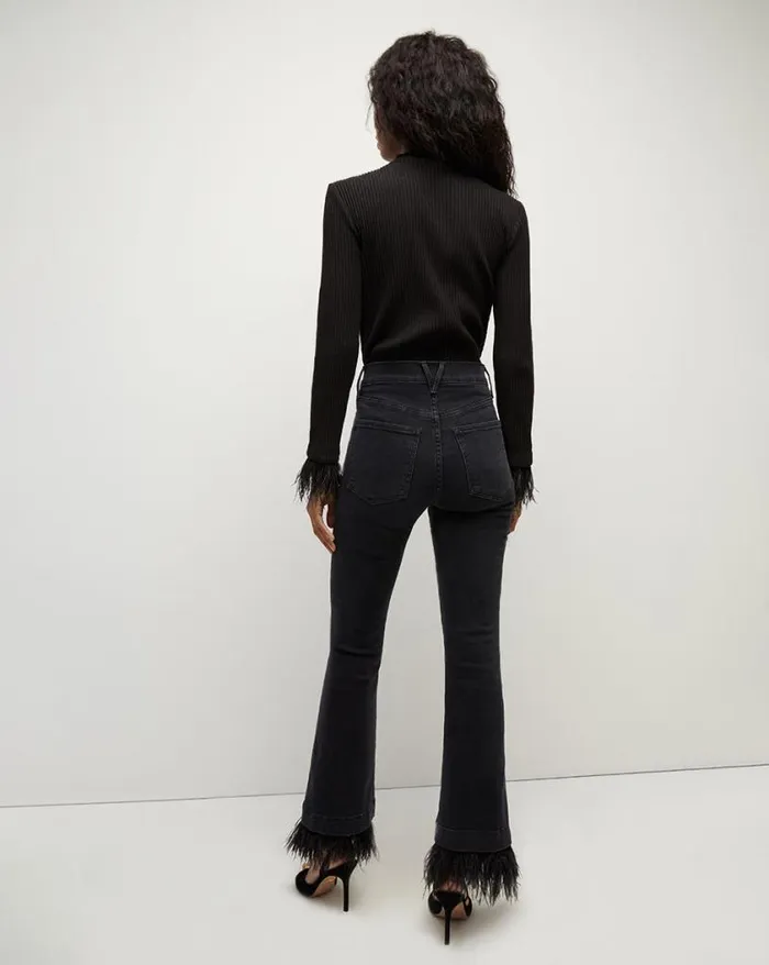 Tops and Tees Shop Veronica Beard Pierre FeatherTrim Tee Black