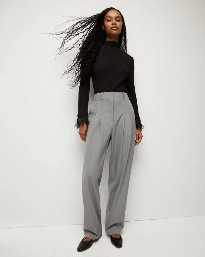 Tops and Tees Shop Veronica Beard Pierre FeatherTrim Tee Black