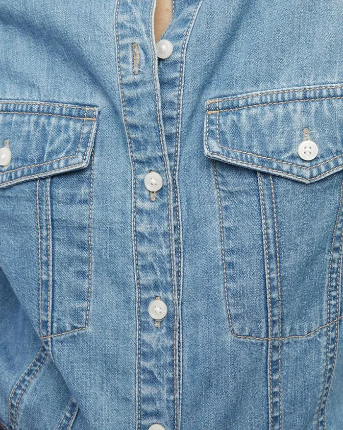 Tops and Tees Shop Veronica Beard Tivi Denim Shirt Iceberg