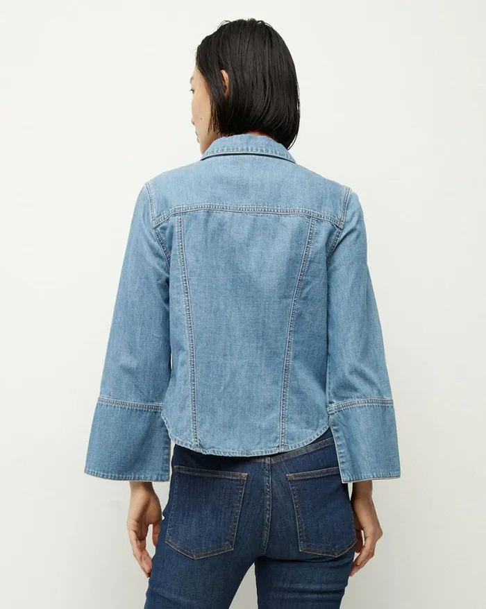 Tops and Tees Shop Veronica Beard Tivi Denim Shirt Iceberg
