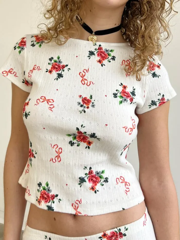 Tops Shop Lisa Says Gah Alex Pointelle Tee