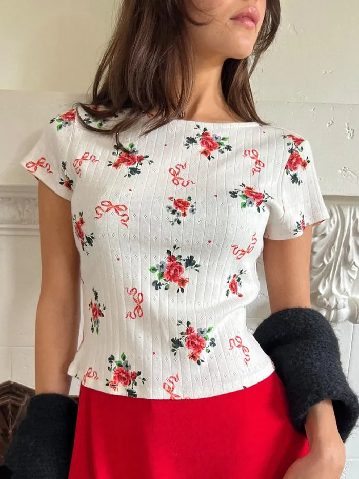 Tops Shop Lisa Says Gah Alex Pointelle Tee