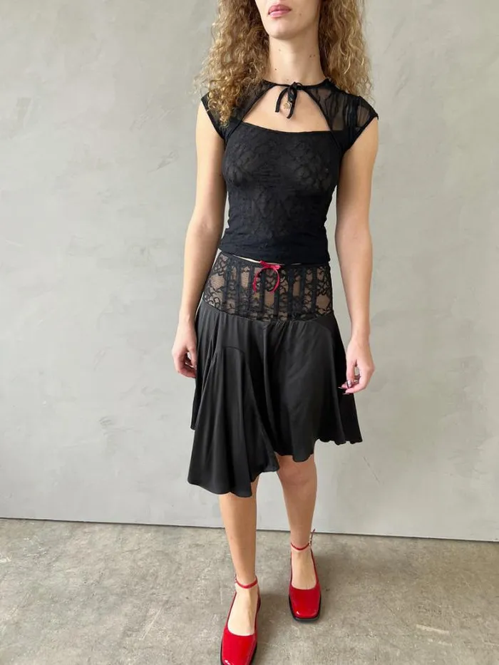 Tops Shop Lisa Says Gah Mariposa Lace Bow Tee