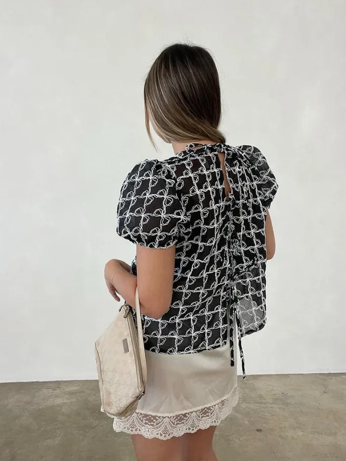 Tops Shop Lisa Says Gah Petra Bow Blouse