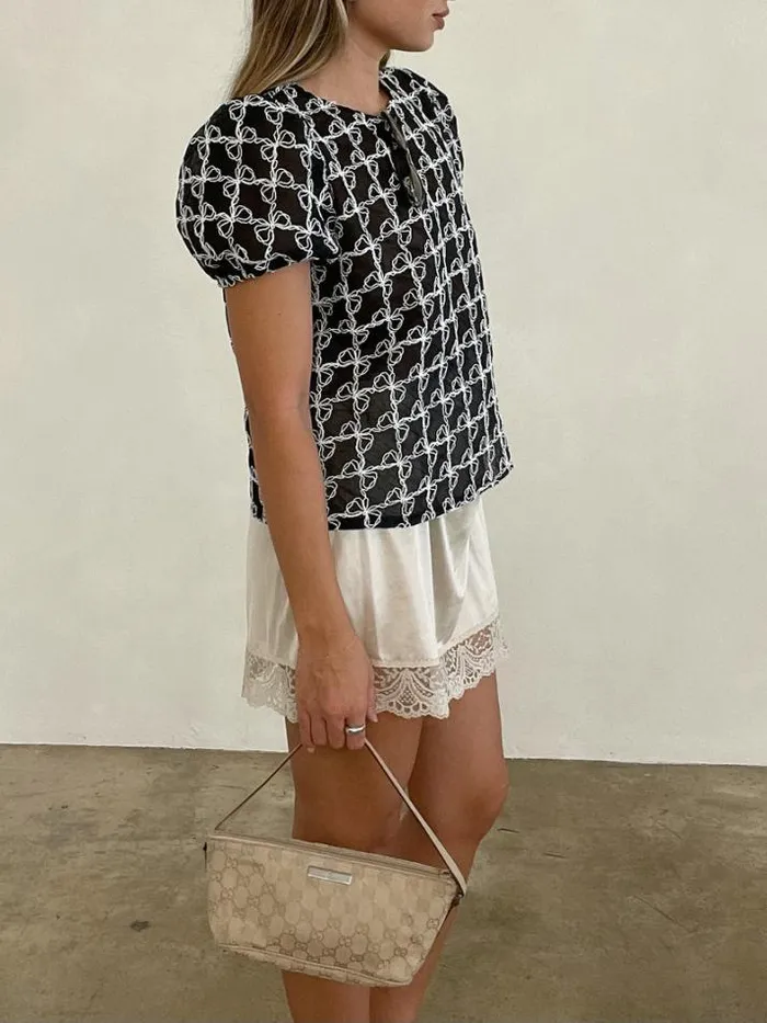 Tops Shop Lisa Says Gah Petra Bow Blouse