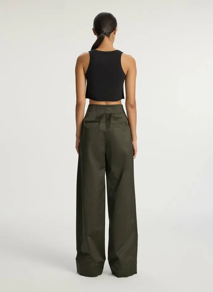 Tops Women ALC Halsey Cropped Cotton Rib Tank Black Tops Women ALC Halsey Cropped Cotton Rib Tank Black