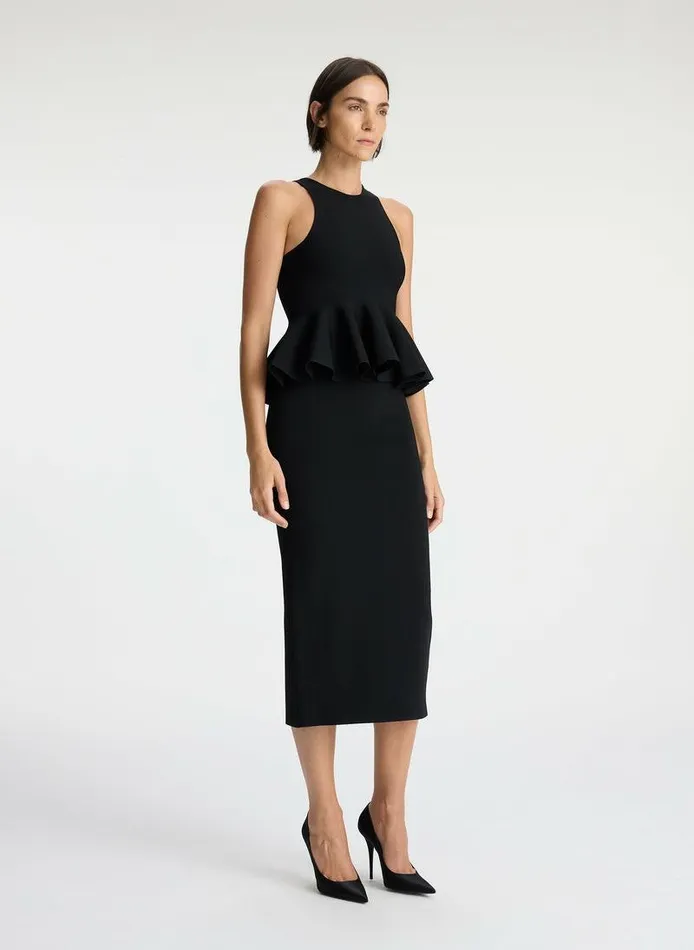 Tops Women ALC Talia Peplum Knit Top Black Tops Women ALC Talia Peplum Knit Top Black