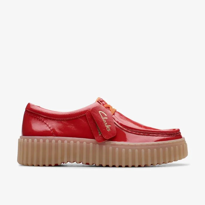 Torhill Bee Red Patent Women Clarks Platforms