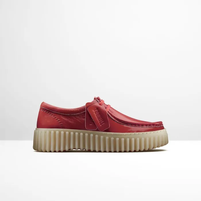 Torhill Bee Red Patent Women Clarks Platforms