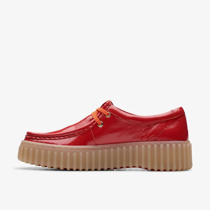 Torhill Bee Red Patent Women Clarks Platforms