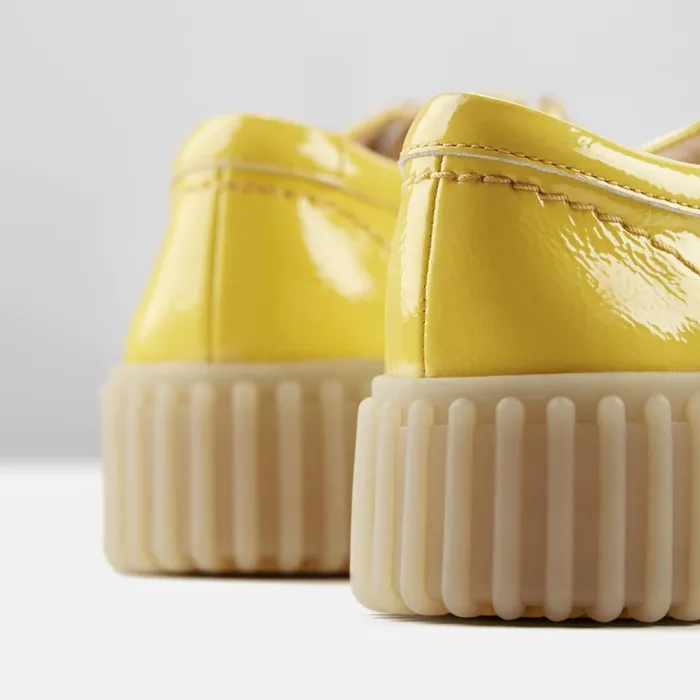 Torhill Bee Yellow Patent Women Clarks Platforms