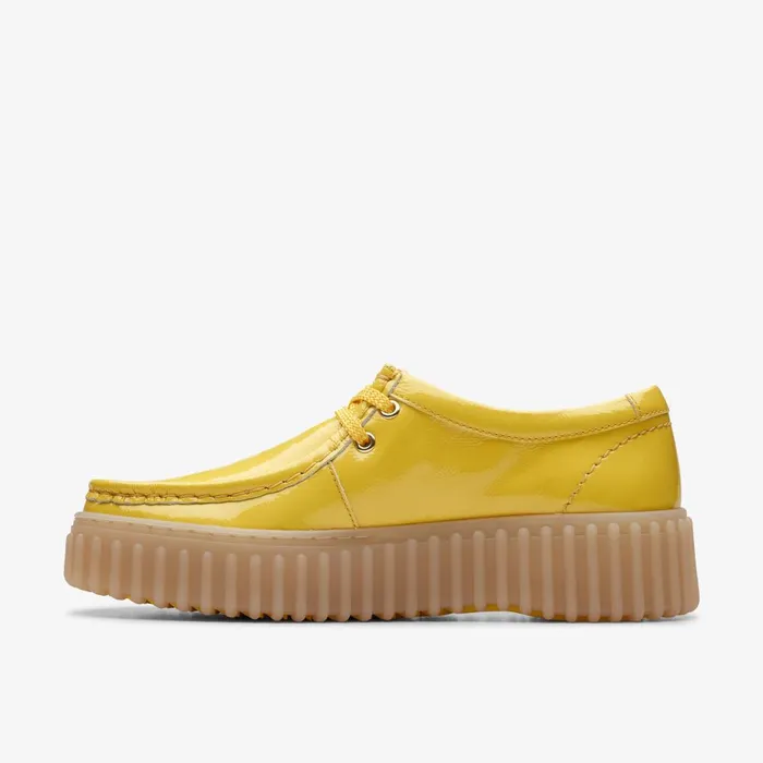 Torhill Bee Yellow Patent Women Clarks Platforms
